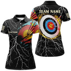 Personalized Archery 3d Target Thunder Lightning Pattern Customized Archery Polo Shirts
