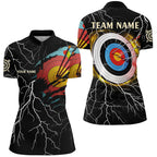 Personalized Archery 3d Target Thunder Lightning Customized Archery Quarter-Zip Shirts