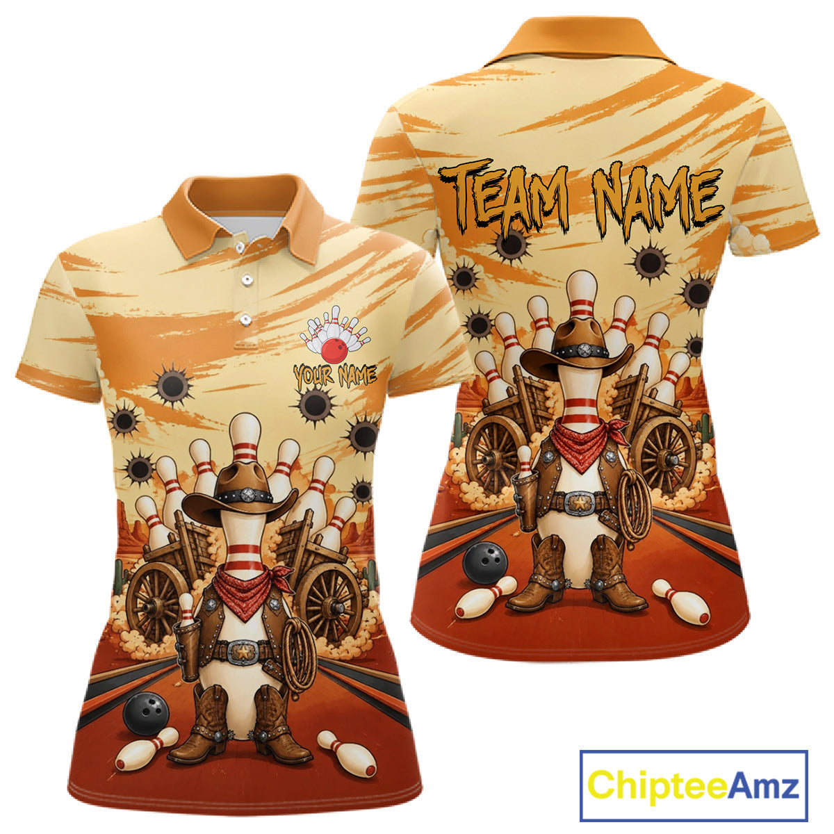 Funny Pins Cowboy Bowling Shirt Custom Bowling Team Outfit, Bowling Jersey Polo & 1/4 Zip