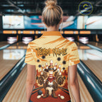 Funny Pins Cowboy Bowling Shirt Custom Bowling Team Outfit, Bowling Jersey Polo & 1/4 Zip