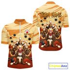 Funny Pins Cowboy Bowling Shirt Custom Bowling Team Outfit, Bowling Jersey Polo & 1/4 Zip