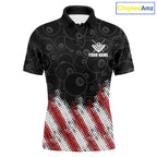 Red, White And Black 8 Ball Billiard Pool Shirts Custom Billiard Team Jersey Polo, 1/4 Zip