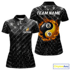 Black US Flag Ying And Yang 8 Ball & 9 Ball Custom Billiard Shirts Funny Billiard Jerseys