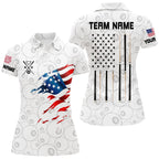 Personalized American Flag White Billiard Shirts Custom Patriotic Billiard Jerseys