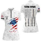 Personalized American Flag White Billiard Shirts Custom Patriotic Billiard Jerseys