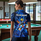 Personalized Blue 8 Ball Pool Lighting Thunder Billiard Shirts Custom Pool Team Jersey