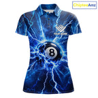 Personalized Blue 8 Ball Pool Lighting Thunder Billiard Shirts Custom Pool Team Jersey