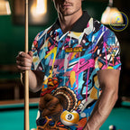 Funny Turkey Colorful Graffiti 8 Ball 9 Ball Billiard Shirts Custom Pool Team Jersey