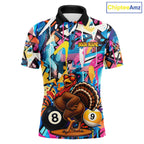 Funny Turkey Colorful Graffiti 8 Ball 9 Ball Billiard Shirts Custom Pool Team Jersey