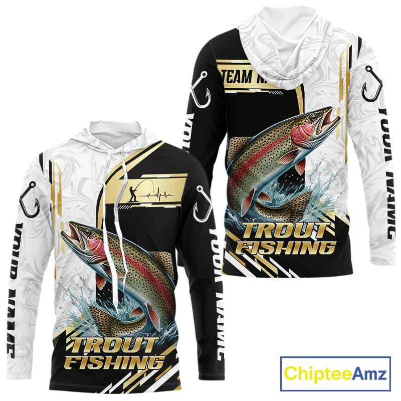 Personalized Rainbow Trout Fishing Shirt Custom Performance Fishing Jersey, Rainbow Trout Team Shirt