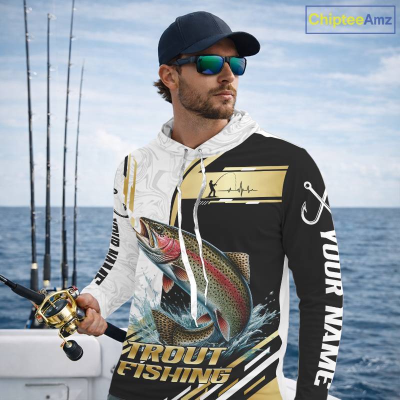 Personalized Rainbow Trout Fishing Shirt Custom Performance Fishing Jersey, Rainbow Trout Team Shirt