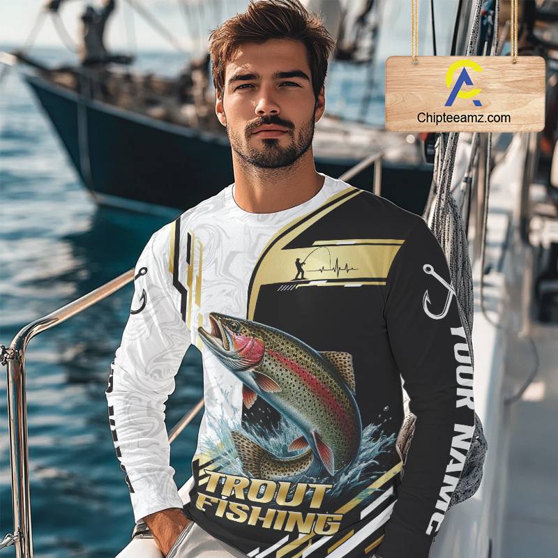 Personalized Rainbow Trout Fishing Shirt Custom Performance Fishing Jersey, Rainbow Trout Team Shirt