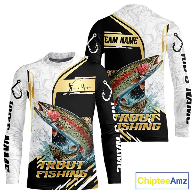 Personalized Rainbow Trout Fishing Shirt Custom Performance Fishing Jersey, Rainbow Trout Team Shirt