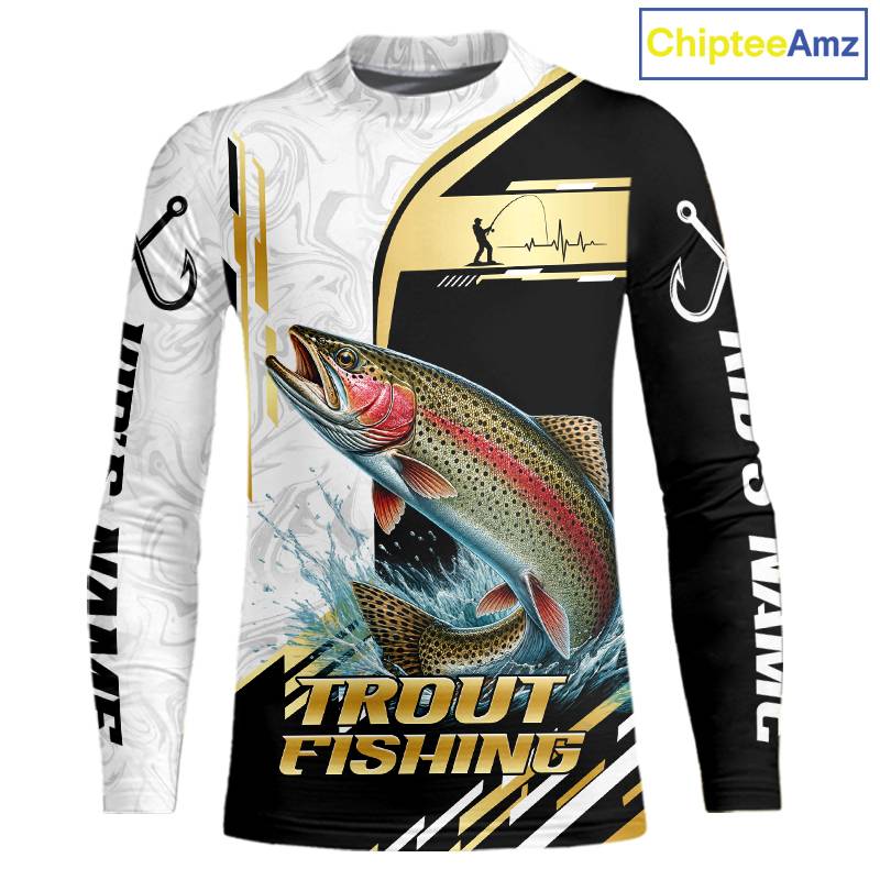 Personalized Rainbow Trout Fishing Shirt Custom Performance Fishing Jersey, Rainbow Trout Team Shirt