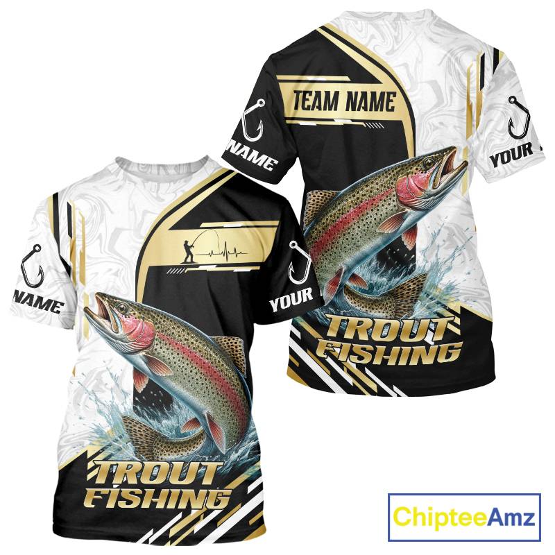 Personalized Rainbow Trout Fishing Shirt Custom Performance Fishing Jersey, Rainbow Trout Team Shirt