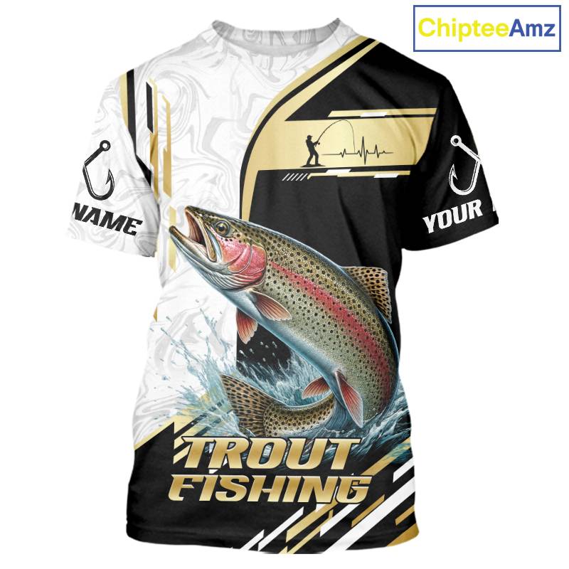 Personalized Rainbow Trout Fishing Shirt Custom Performance Fishing Jersey, Rainbow Trout Team Shirt