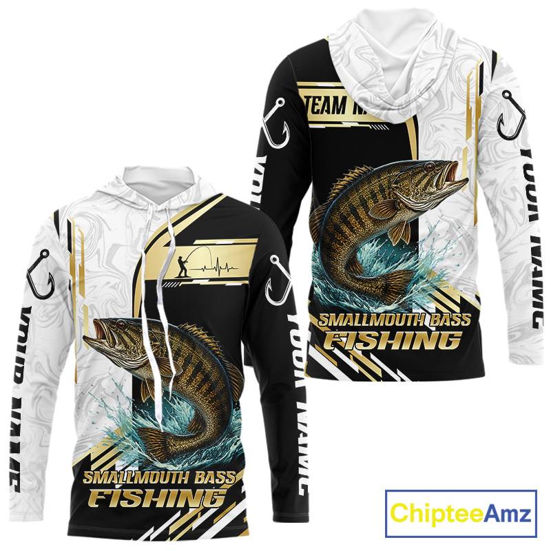 Personalized Smallmouth Bass Fishing Shirt Custom Performance Fishing Jersey, Smallmouth Bass Team Shirt