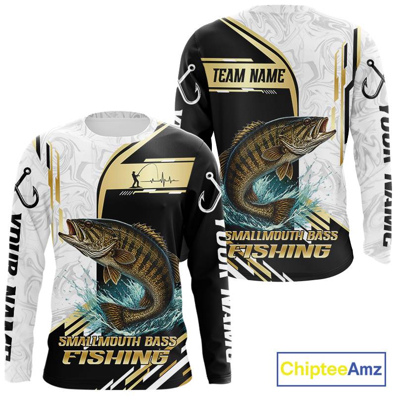 Personalized Smallmouth Bass Fishing Shirt Custom Performance Fishing Jersey, Smallmouth Bass Team Shirt