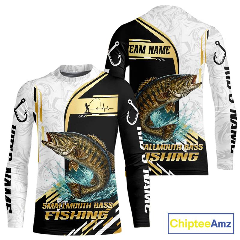 Personalized Smallmouth Bass Fishing Shirt Custom Performance Fishing Jersey, Smallmouth Bass Team Shirt