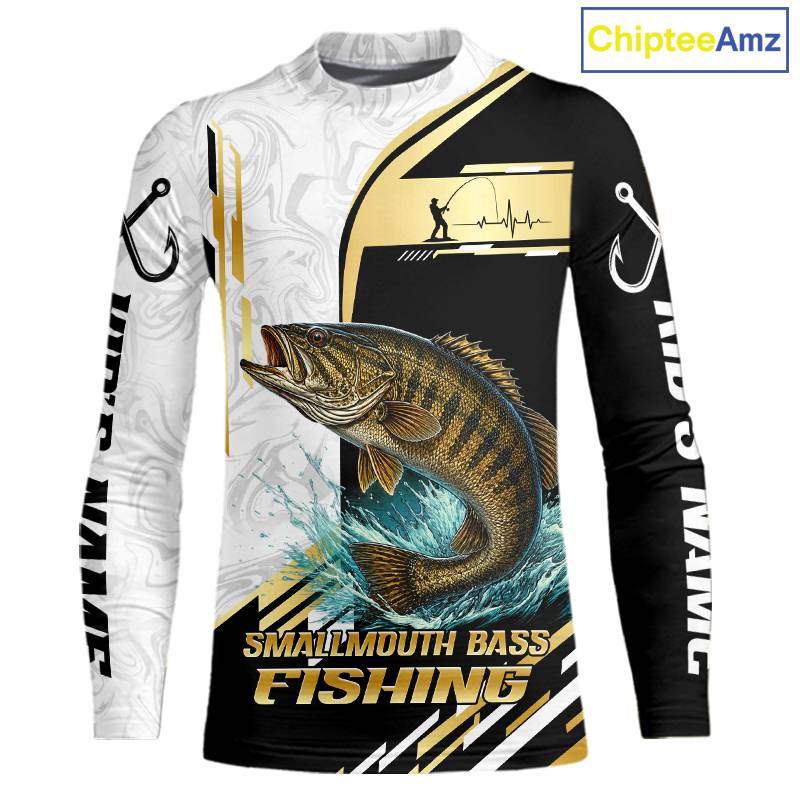 Personalized Smallmouth Bass Fishing Shirt Custom Performance Fishing Jersey, Smallmouth Bass Team Shirt