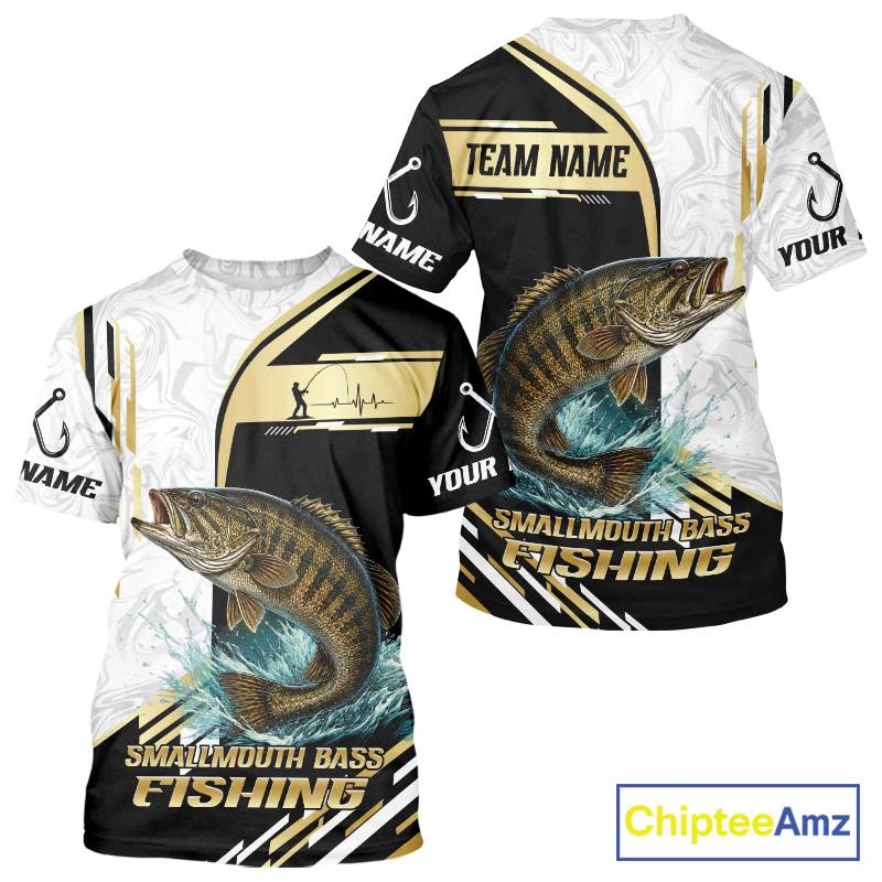 Personalized Smallmouth Bass Fishing Shirt Custom Performance Fishing Jersey, Smallmouth Bass Team Shirt