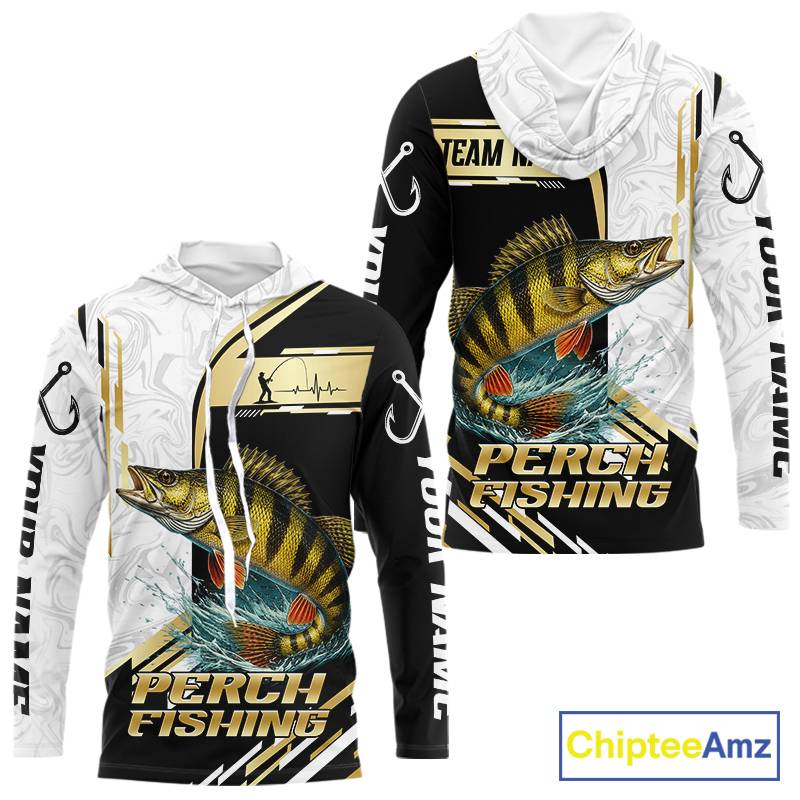 Personalized Yellow Perch Fishing Shirt Custom Performance Fishing Jersey, Yellow Perch Team Shirt