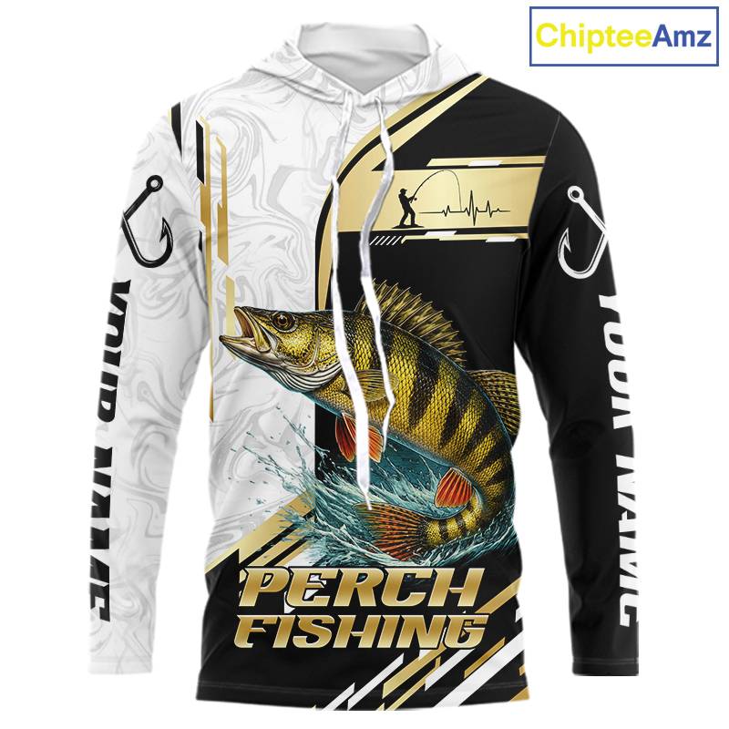 Personalized Yellow Perch Fishing Shirt Custom Performance Fishing Jersey, Yellow Perch Team Shirt