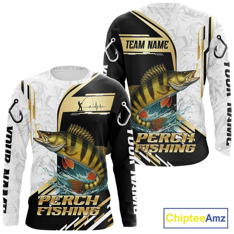 Personalized Yellow Perch Fishing Shirt Custom Performance Fishing Jersey, Yellow Perch Team Shirt