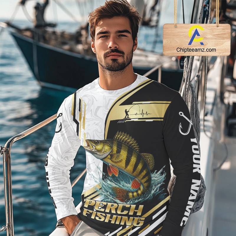 Personalized Yellow Perch Fishing Shirt Custom Performance Fishing Jersey, Yellow Perch Team Shirt