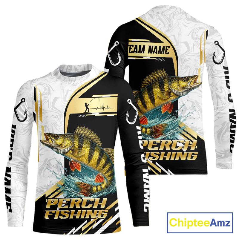 Personalized Yellow Perch Fishing Shirt Custom Performance Fishing Jersey, Yellow Perch Team Shirt