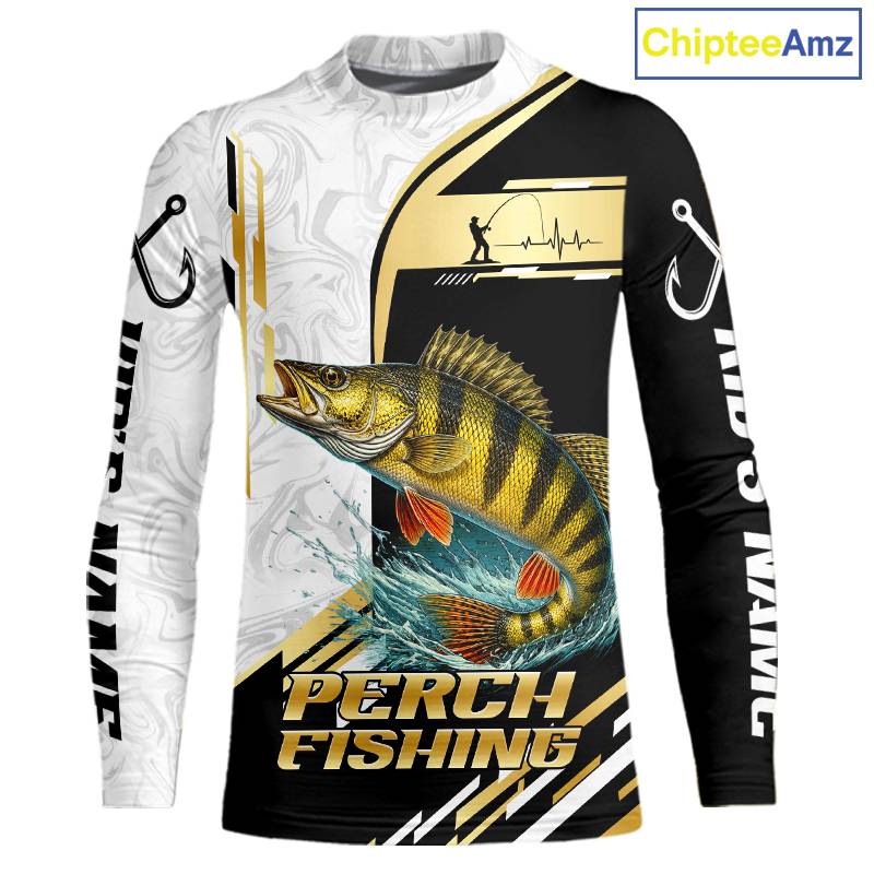 Personalized Yellow Perch Fishing Shirt Custom Performance Fishing Jersey, Yellow Perch Team Shirt