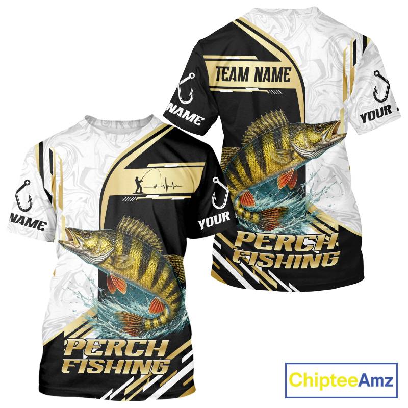 Personalized Yellow Perch Fishing Shirt Custom Performance Fishing Jersey, Yellow Perch Team Shirt