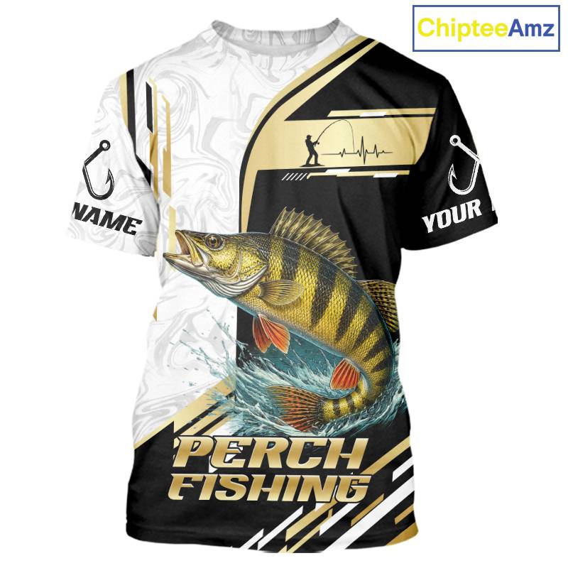 Personalized Yellow Perch Fishing Shirt Custom Performance Fishing Jersey, Yellow Perch Team Shirt