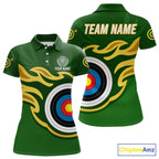 Personalized Green Archery Flame Polo & 1/4 Zip Custom Golden Archery Team Jersey