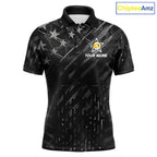 Black US Flag 9 Ball Billiard Shirts Custom Patriotic Billiard Team Shirts, Pool Jerseys