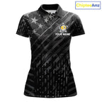 Black US Flag 9 Ball Billiard Shirts Custom Patriotic Billiard Team Shirts, Pool Jerseys
