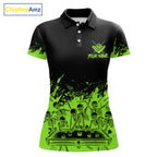 Black And Green Funny Skeleton Billiard Shirts Custom 8 Ball Pool Billiard Team Jersey