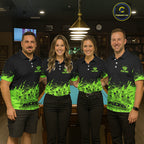 Black And Green Funny Skeleton Billiard Shirts Custom 8 Ball Pool Billiard Team Jersey