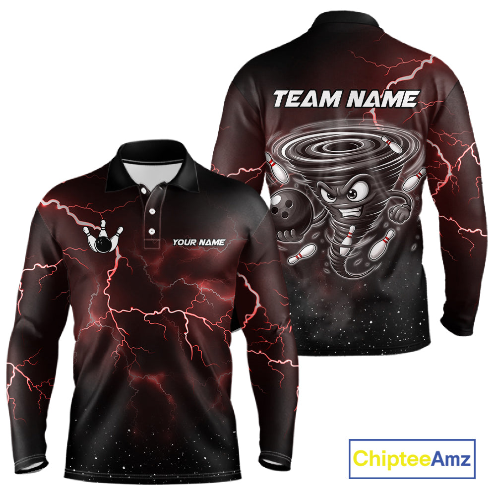 Personalized Thunder Lightning Tornado Funny Bowling Shirt Custom Bowling Team Jersey