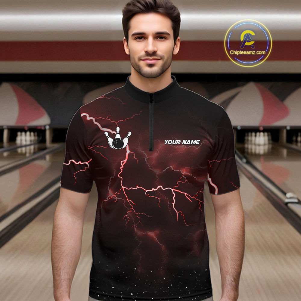 Personalized Thunder Lightning Tornado Funny Bowling Shirt Custom Bowling Team Jersey