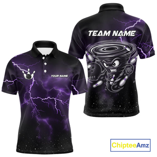 Personalized Thunder Lightning Tornado Funny Bowling Shirt, Bowling Team Jersey