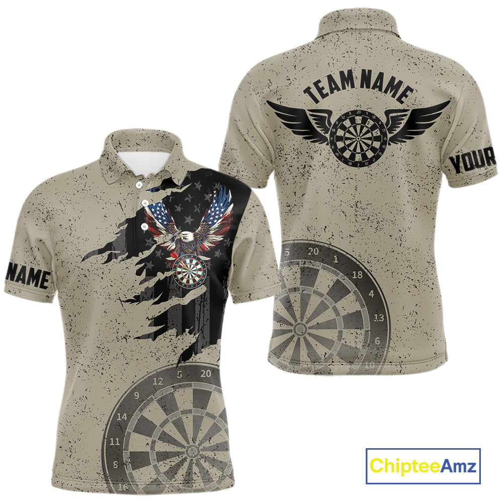 Eagle Retro American Flag Patriotic Darts Shirts Custom Darts League Team Jersey