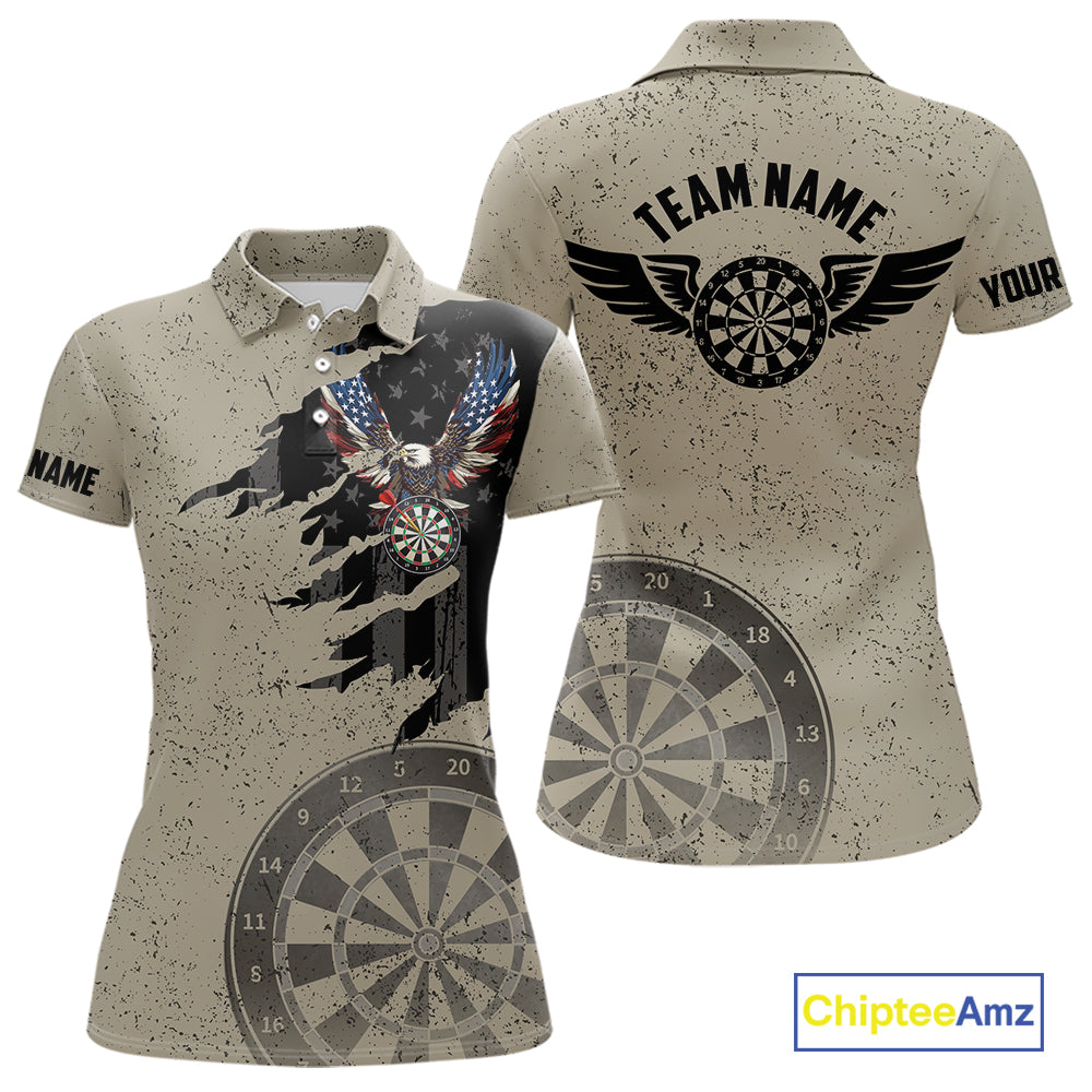 Eagle Retro American Flag Patriotic Darts Shirts Custom Darts League Team Jersey