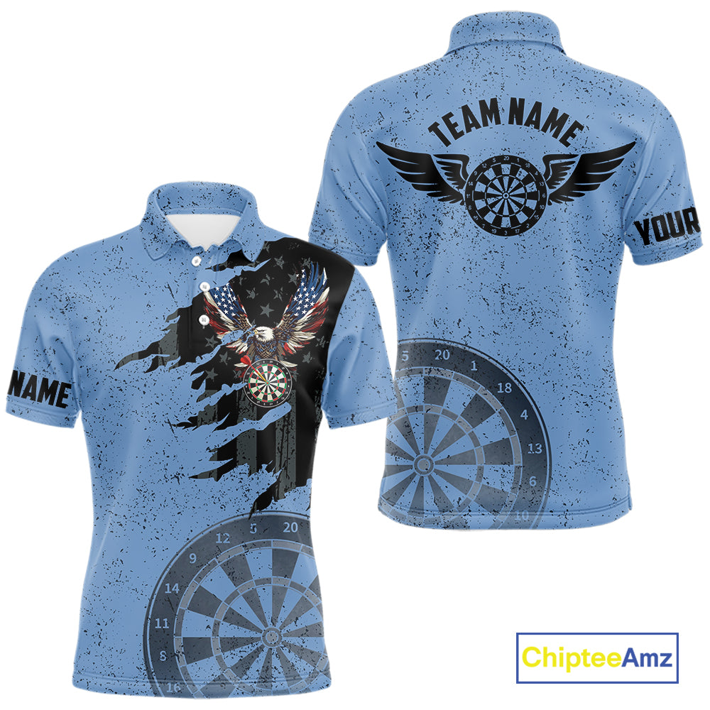 Eagle Retro American Flag Patriotic Darts Shirts Custom Darts League Team Jersey