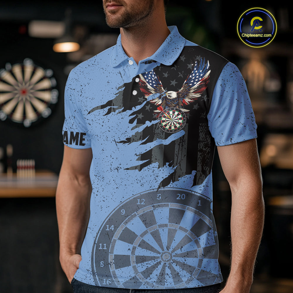 Eagle Retro American Flag Patriotic Darts Shirts Custom Darts League Team Jersey