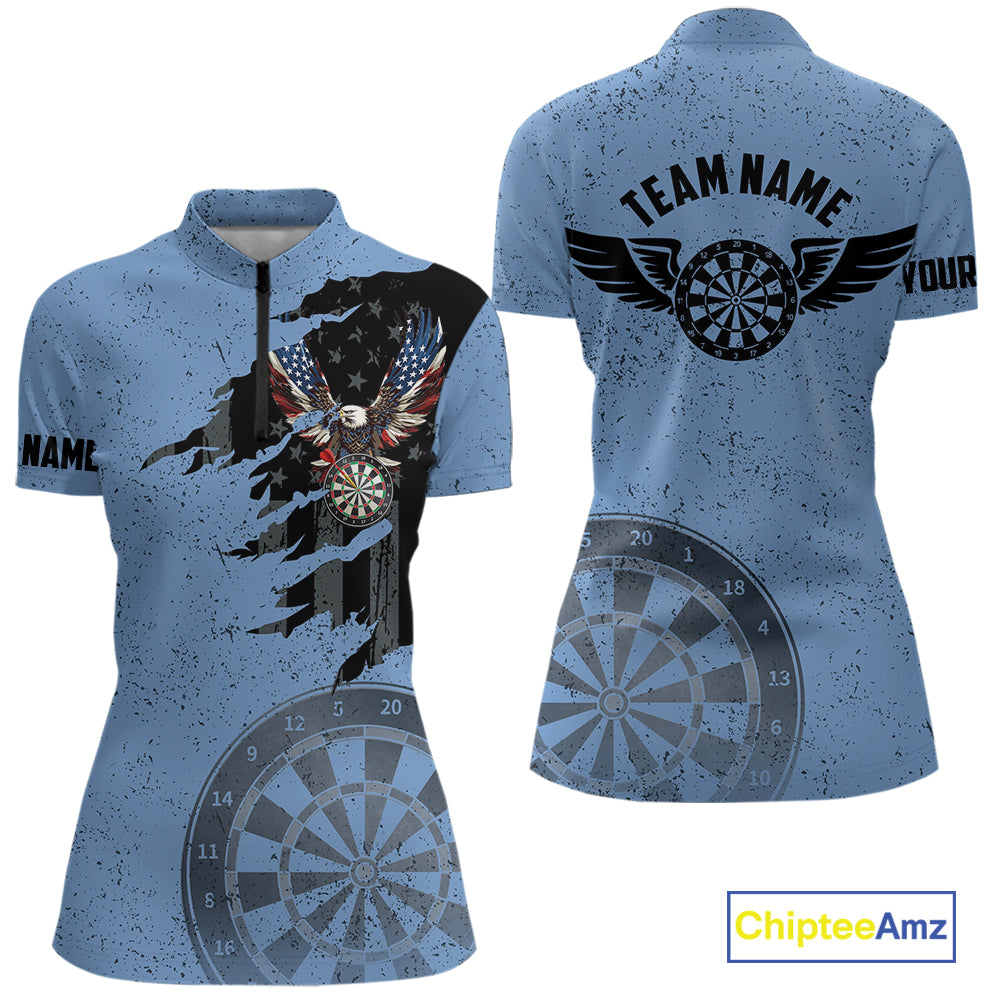 Eagle Retro American Flag Patriotic Darts Shirts Custom Darts League Team Jersey