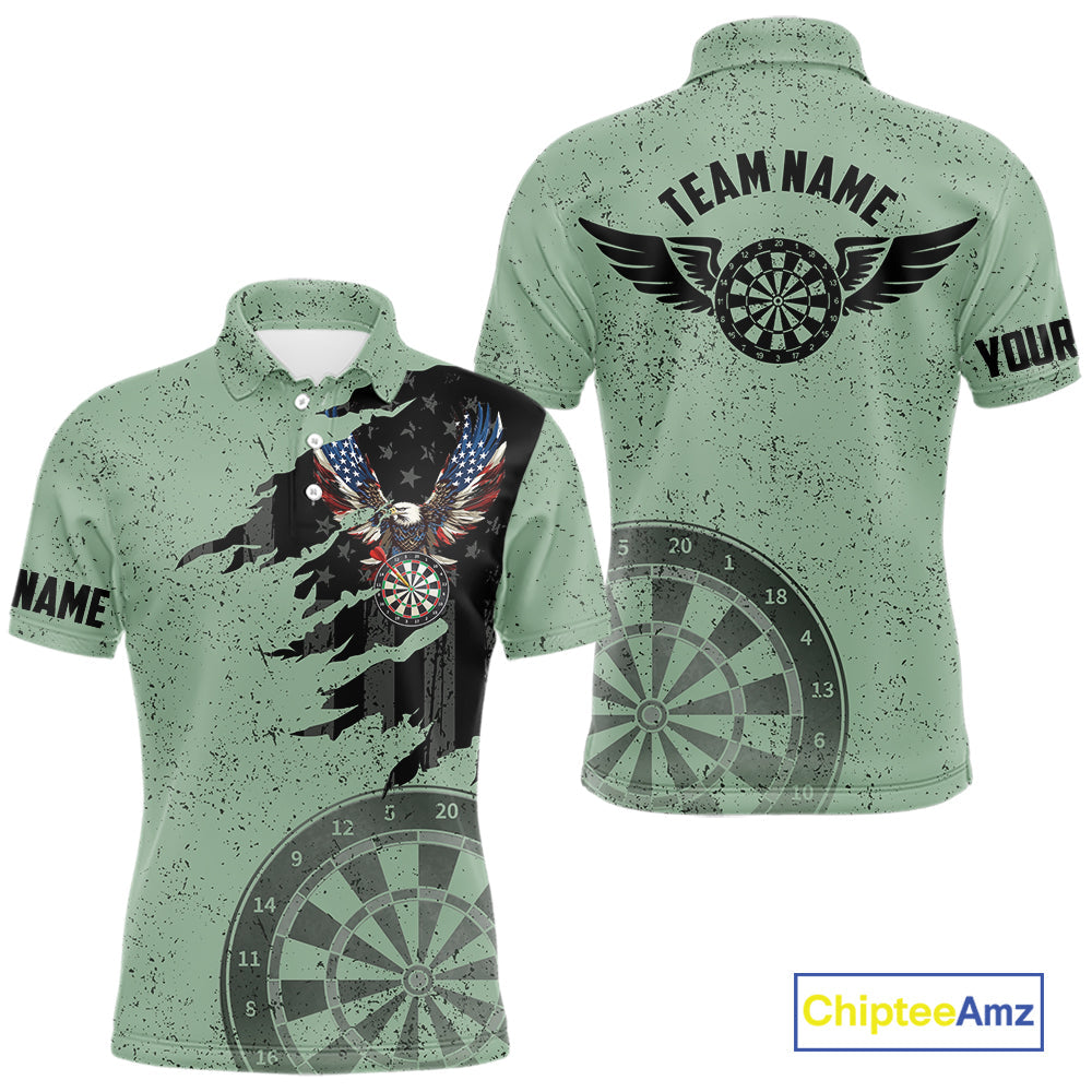 Eagle Retro American Flag Patriotic Darts Shirts Custom Darts League Team Jersey