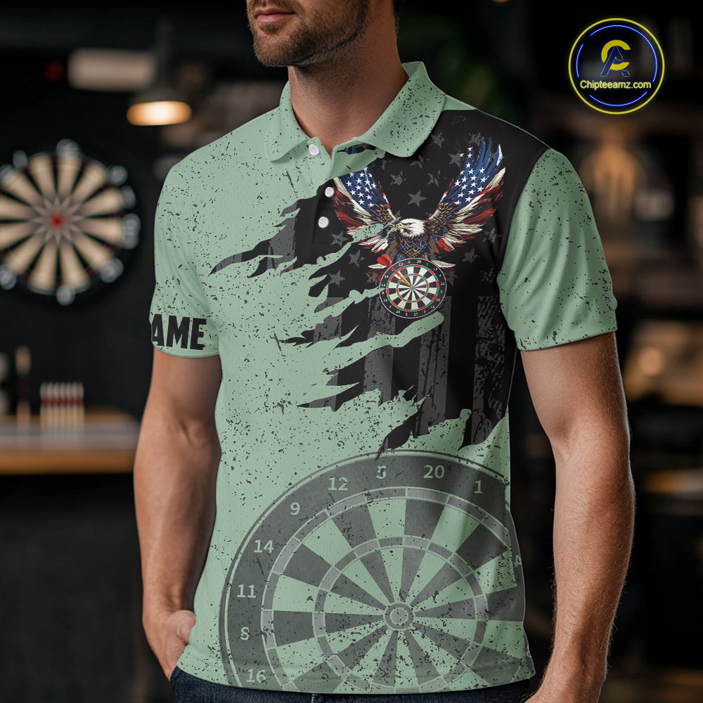 Eagle Retro American Flag Patriotic Darts Shirts Custom Darts League Team Jersey