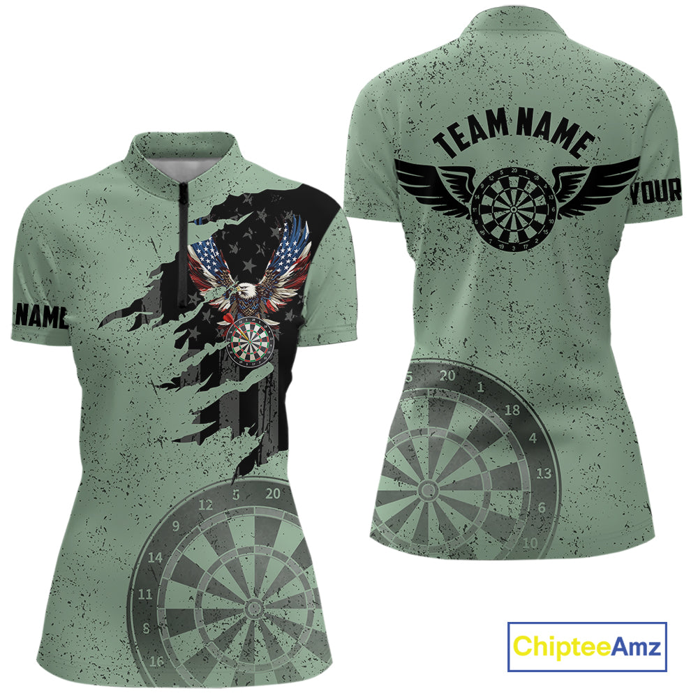 Eagle Retro American Flag Patriotic Darts Shirts Custom Darts League Team Jersey