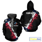 Personalized Grunge Texas Flag Smoke Billiard Hoodie Custom Patriotic Pool Team Shirt, Billiard Jersey